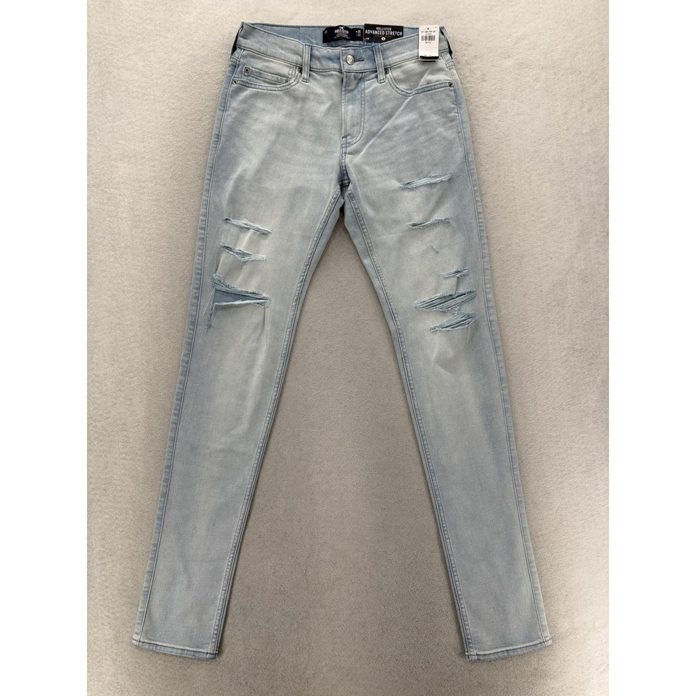 Hollister Advanced Stretch Stacked Skinny Jeans Mens 30x32 Blue Wash Denim NWT